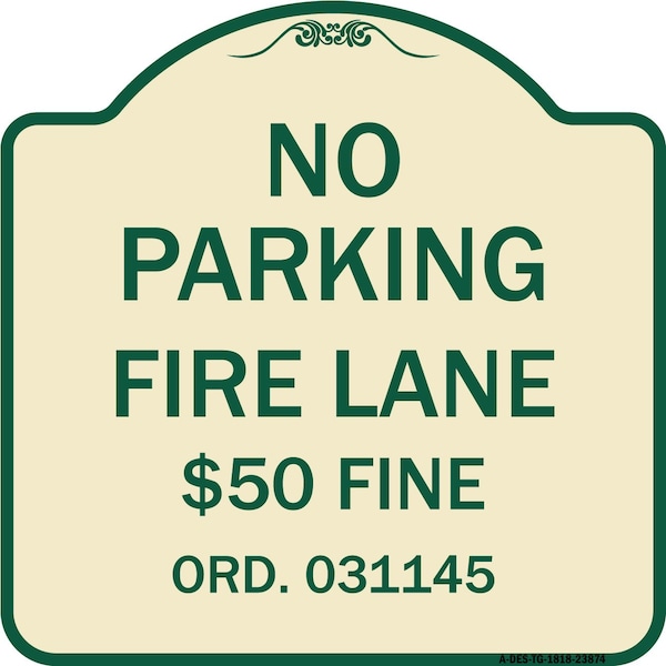 Signmission Missouri No Parking Fire Lane $50 Fine Heavy-Gauge Aluminum Sign, 18" x 18", TG-1818-23874 A-DES-TG-1818-23874 - main